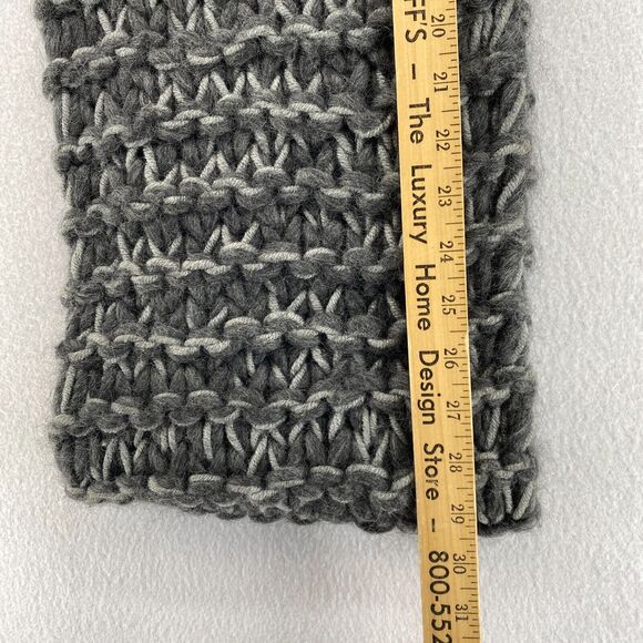 ANNA KULA Scarf OS Infinity Marled Crochet Chunky Wool Gray 9" x 59" - Picture 10 of 13